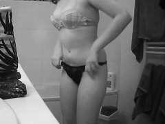 Slut Annie Andre After Shower Black String Hidden Cam